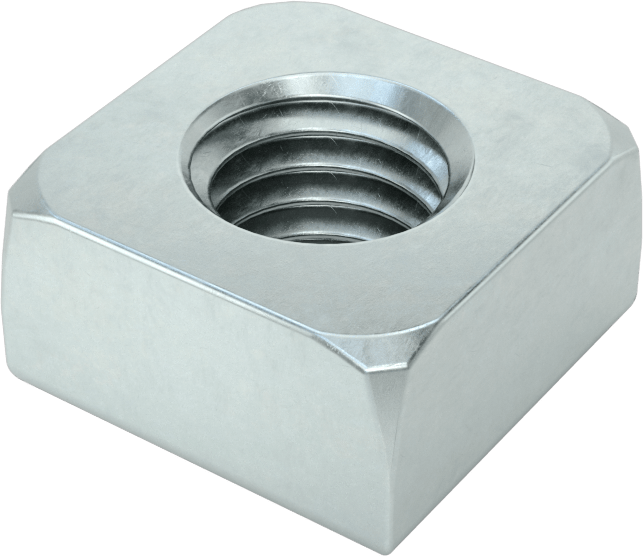 Düşük Mukavemetli Çelik Kare Somun, Çinko Kaplamalı, 1/2"-13 Diş Boyutu