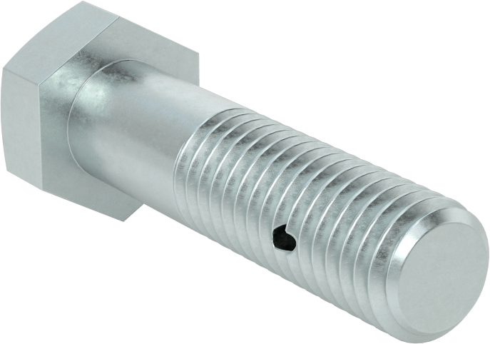 Çinko Kaplı Sınıf 5 Çelik Altıgen Başlı Vida, Çatal Pimli Kilitlenebilir, 1/2"-13 Diş Boyutu, 2" Uzunluk