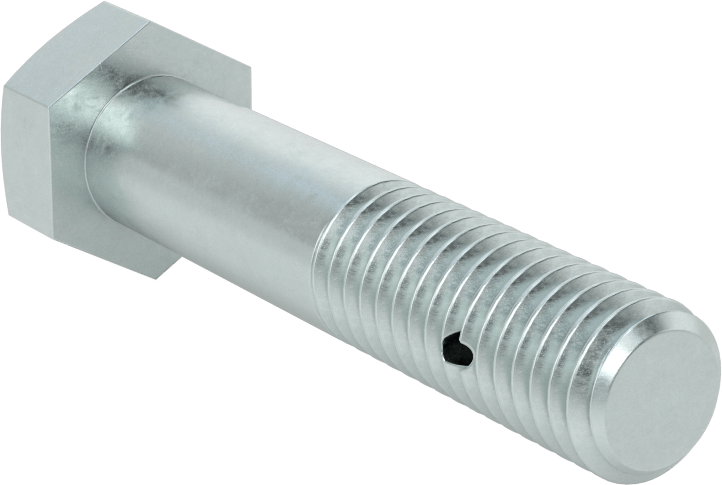 Çinko Kaplı Sınıf 5 Çelik Altıgen Başlı Vida, Çatal Pimli Kilitlenebilir, 1/2"-13 Diş Boyutu, 2-1/2" Uzunluk