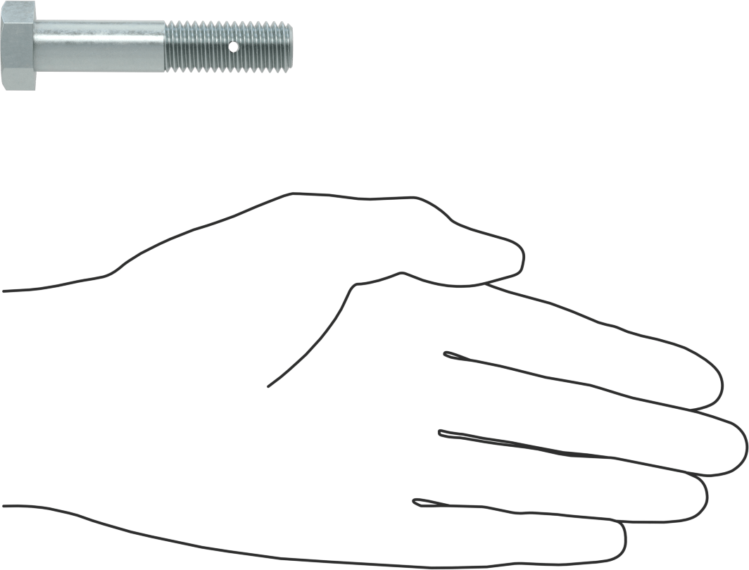 Çinko Kaplı Sınıf 5 Çelik Altıgen Başlı Vida, Çatal Pimli Kilitlenebilir, 1/2"-13 Diş Boyutu, 2-1/2" Uzunluk