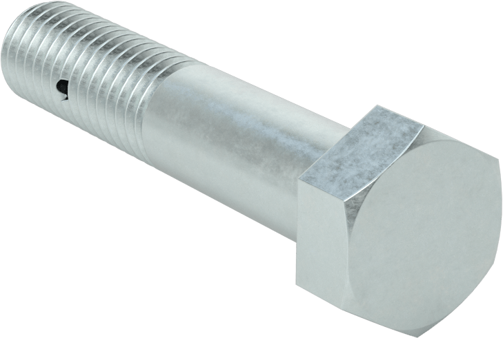Çinko Kaplı Sınıf 5 Çelik Altıgen Başlı Vida, Çatal Pimli Kilitlenebilir, 1/2"-13 Diş Boyutu, 2-1/2" Uzunluk