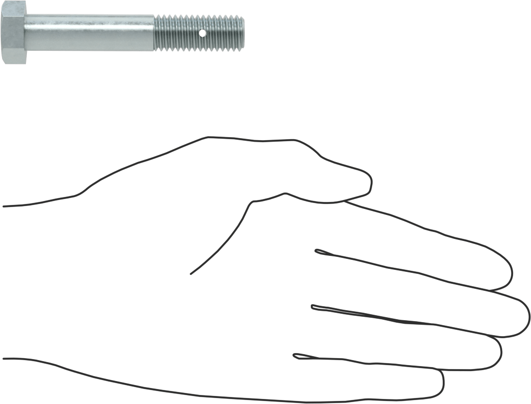 Çinko Kaplı Sınıf 5 Çelik Altıgen Başlı Vida, Çatal Pimli Kilitlenebilir, 1/2"-13 Diş Boyutu, 3" Uzunluk