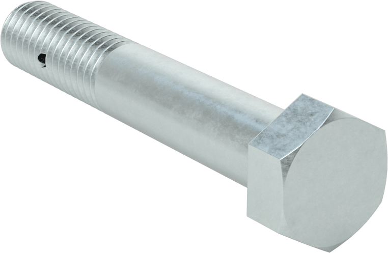 Çinko Kaplı Sınıf 5 Çelik Altıgen Başlı Vida, Çatal Pimli Kilitlenebilir, 1/2"-13 Diş Boyutu, 3" Uzunluk