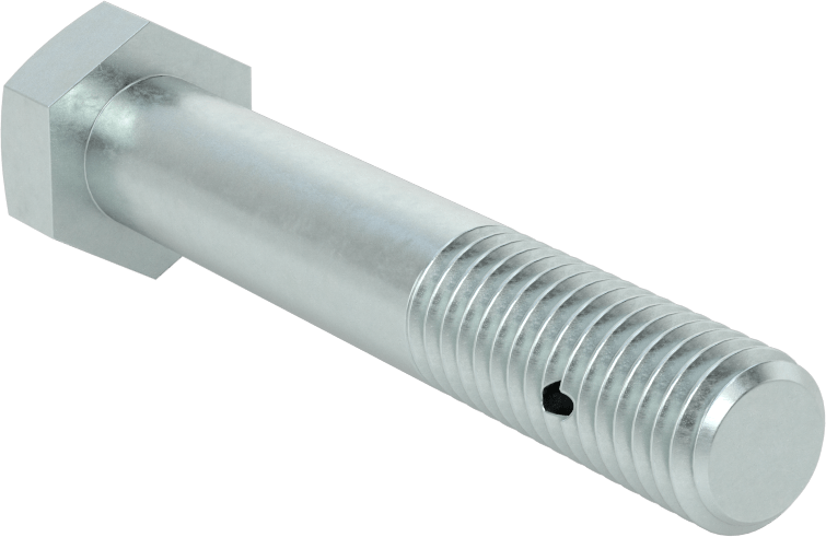 Çinko Kaplı Sınıf 5 Çelik Altıgen Başlı Vida, Çatal Pimli Kilitlenebilir, 1/2"-13 Diş Boyutu, 3" Uzunluk