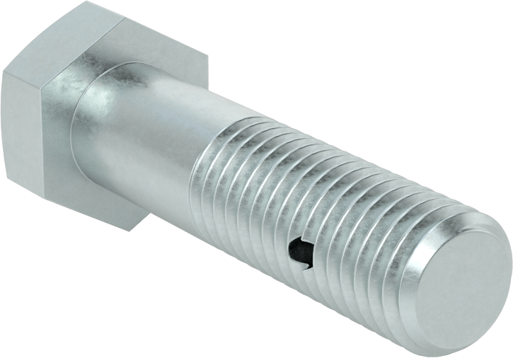 Çinko Kaplı Sınıf 5 Çelik Altıgen Başlı Vida, Çatal Pimli Kilitlenebilir, 5/8"-11 Diş Boyutu, 2-1/2" Uzunluk