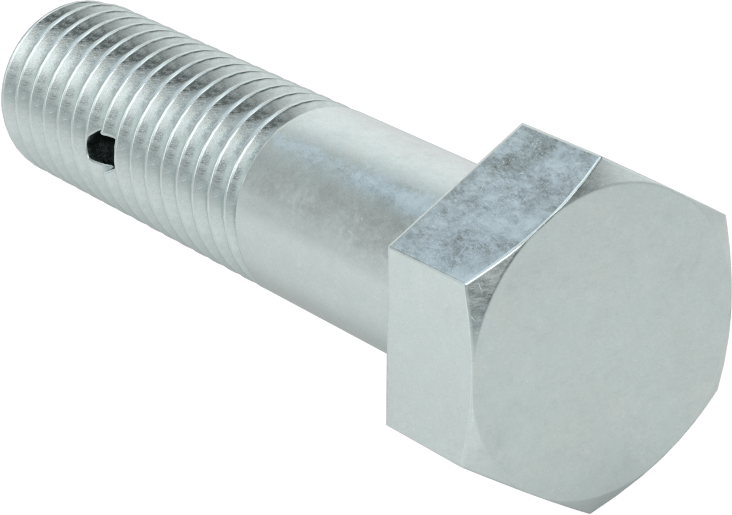 Çinko Kaplı Sınıf 5 Çelik Altıgen Başlı Vida, Çatal Pimli Kilitlenebilir, 5/8"-11 Diş Boyutu, 2-1/2" Uzunluk