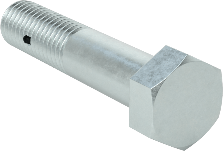 Çinko Kaplı Sınıf 5 Çelik Altıgen Başlı Vida, Çatal Pimli Kilitlenebilir, 5/8"-11 Diş Boyutu, 3" Uzunluk