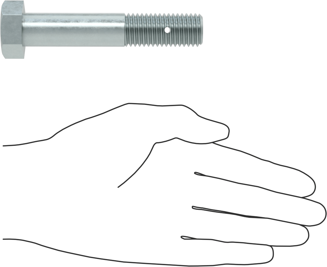 Çinko Kaplı Sınıf 5 Çelik Altıgen Başlı Vida, Çatal Pimli Kilitlenebilir, 3/4"-10 Diş Boyutu, 4" Uzunluk