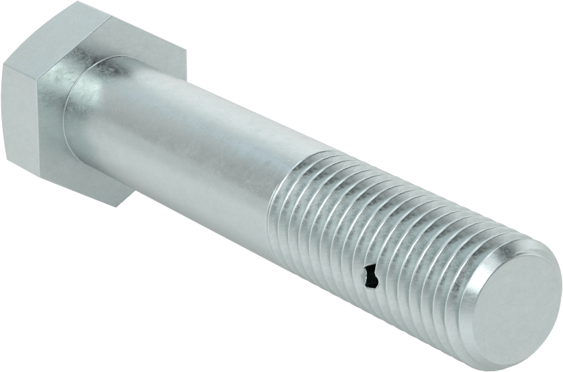 Çinko Kaplı Sınıf 5 Çelik Altıgen Başlı Vida, Çatal Pimli Kilitlenebilir, 3/4"-10 Diş Boyutu, 4" Uzunluk