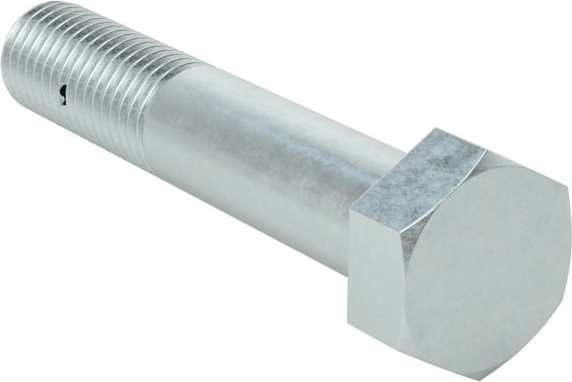 Çinko Kaplı Sınıf 5 Çelik Altıgen Başlı Vida, Çatal Pimli Kilitlenebilir, 3/4"-10 Diş Boyutu, 4" Uzunluk