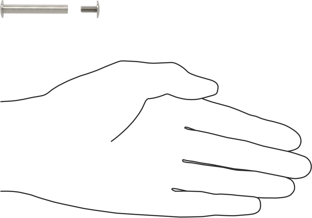 Düşük Profilli Bağlama Kovanı ve Vida, 18-8 Paslanmaz Çelik, 8-32 Diş Boyutu, 1-1/2“ ila 1-3/4” Kalınlık için
