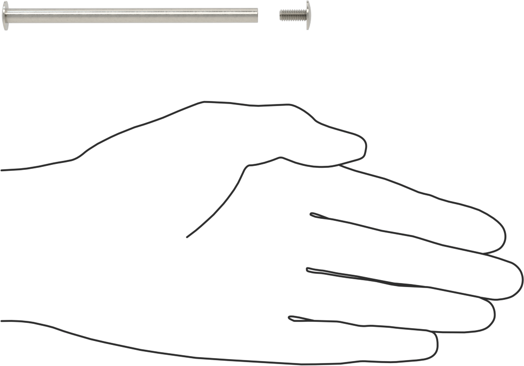 Düşük Profilli Bağlama Kovanı ve Vida, 18-8 Paslanmaz Çelik, 8-32 Diş Boyutu, 3-1/2“ ila 3-3/4” Kalınlık için
