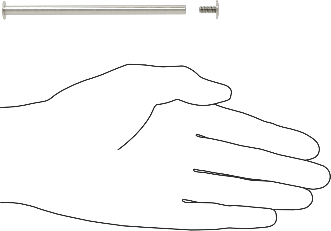 Düşük Profilli Bağlama Kovanı ve Vida, 18-8 Paslanmaz Çelik, 8-32 Diş Boyutu, 4“ ila 4-1/4” Malzeme Kalınlığı için