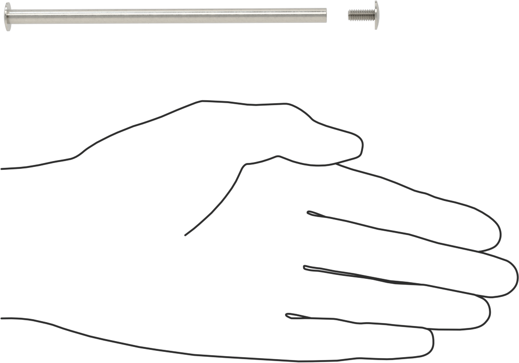 Düşük Profilli Bağlama Kovanı ve Vida, 316 Paslanmaz Çelik, 8-32 Diş Boyutu, 4-1/2“ ila 4-3/4” Kalınlık için