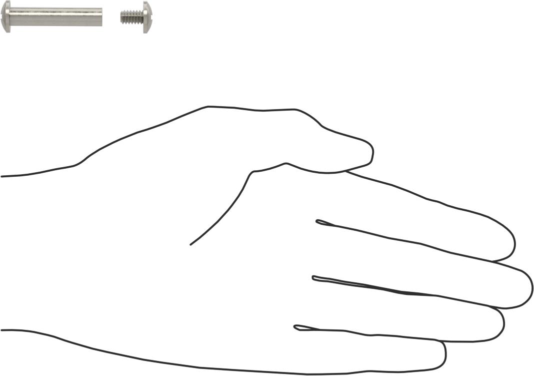Düşük Profilli Bağlama Kovanı ve Vida, 18-8 Paslanmaz Çelik, 10-24 Diş Boyutu, 1-1/4“ ila 1-3/8” Kalınlık için