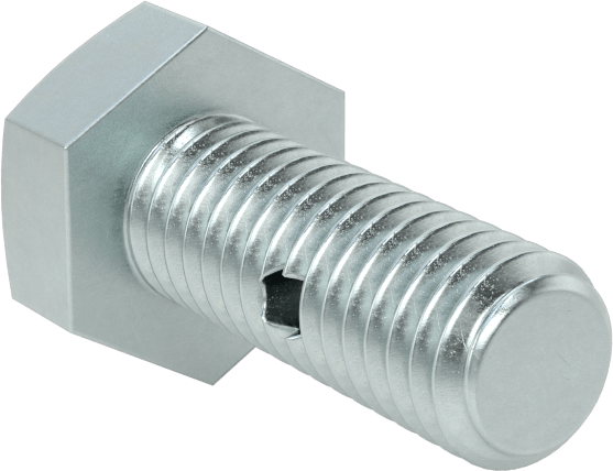 Çinko Kaplı Sınıf 8.8 Çelik Altıgen Başlı Vida, Çatal Pimli Kilitlenebilir, M6 x 1 mm Diş Boyutu, 16 mm Uzunluk