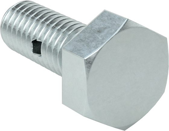 Çinko Kaplı Sınıf 8.8 Çelik Altıgen Başlı Vida, Çatal Pimli Kilitlenebilir, M6 x 1 mm Diş Boyutu, 16 mm Uzunluk
