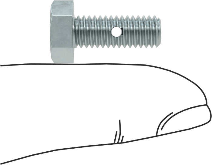 Çinko Kaplı Sınıf 8.8 Çelik Altıgen Başlı Vida, Çatal Pimli Kilitlenebilir, M6 x 1 mm Diş Boyutu, 16 mm Uzunluk