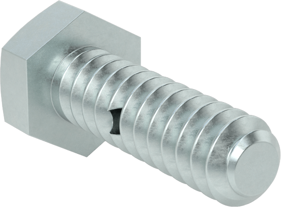 Çinko Kaplı Sınıf 8.8 Çelik Altıgen Başlı Vida, Çatal Pimli Kilitlenebilir, M6 x 1 mm Diş Boyutu, 20 mm Uzunluk