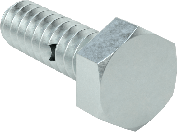 Çinko Kaplı Sınıf 8.8 Çelik Altıgen Başlı Vida, Çatal Pimli Kilitlenebilir, M6 x 1 mm Diş Boyutu, 20 mm Uzunluk