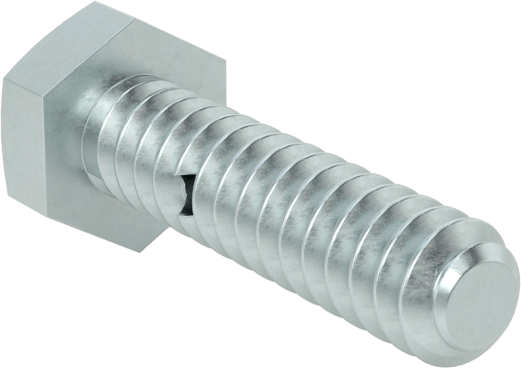 Çinko Kaplı Sınıf 8.8 Çelik Altıgen Başlı Vida, Çatal Pimli Kilitlenebilir, M6 x 1 mm Diş Boyutu, 25 mm Uzunluk