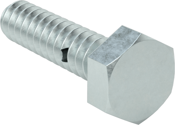 Çinko Kaplı Sınıf 8.8 Çelik Altıgen Başlı Vida, Çatal Pimli Kilitlenebilir, M6 x 1 mm Diş Boyutu, 25 mm Uzunluk