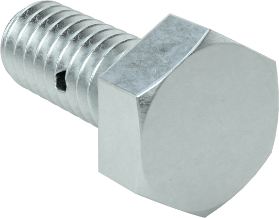 Çinko Kaplı Sınıf 8.8 Çelik Altıgen Başlı Vida, Çatal Pimli Kilitlenebilir, M8 x 1,25 mm Diş Boyutu, 20 mm Uzunluk