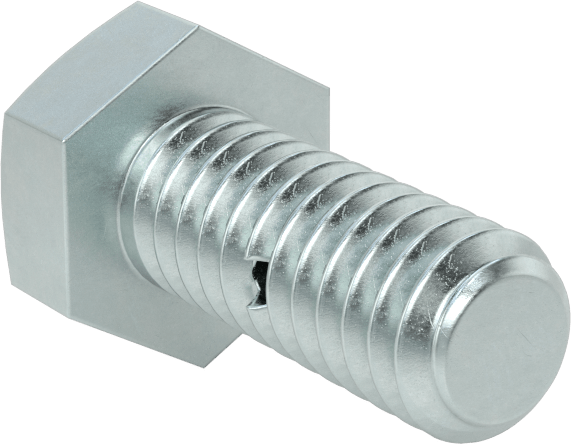 Çinko Kaplı Sınıf 8.8 Çelik Altıgen Başlı Vida, Çatal Pimli Kilitlenebilir, M8 x 1,25 mm Diş Boyutu, 20 mm Uzunluk