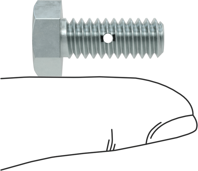 Çinko Kaplı Sınıf 8.8 Çelik Altıgen Başlı Vida, Çatal Pimli Kilitlenebilir, M8 x 1,25 mm Diş Boyutu, 20 mm Uzunluk