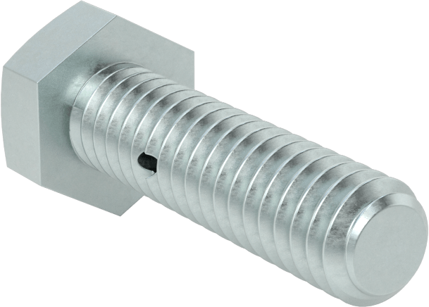 Çinko Kaplı Sınıf 8.8 Çelik Altıgen Başlı Vida, Çatal Pimli Kilitlenebilir, M8 x 1,25 mm Diş Boyutu, 30 mm Uzunluk