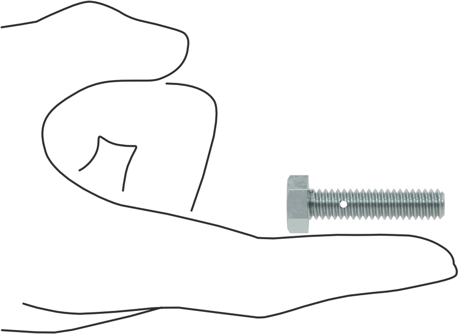 Çinko Kaplı Sınıf 8.8 Çelik Altıgen Başlı Vida, Çatal Pimli Kilitlenebilir, M8 x 1,25 mm Diş Boyutu, 35 mm Uzunluk