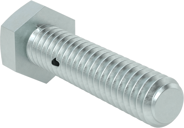 Çinko Kaplı Sınıf 8.8 Çelik Altıgen Başlı Vida, Çatal Pimli Kilitlenebilir, M8 x 1,25 mm Diş Boyutu, 35 mm Uzunluk