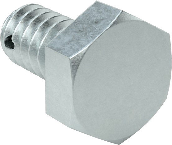 Çinko Kaplı Sınıf 8.8 Çelik Altıgen Başlı Vida, Çatal Pimli Kilitlenebilir, M10 x 1,50 mm Diş Boyutu, 20 mm Uzunluk
