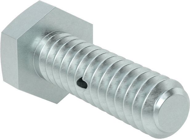 Çinko Kaplı Sınıf 8.8 Çelik Altıgen Başlı Vida, Çatal Pimli Kilitlenebilir, M10 x 1,50 mm Diş Boyutu, 35 mm Uzunluk