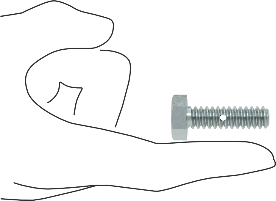 Çinko Kaplı Sınıf 8.8 Çelik Altıgen Başlı Vida, Çatal Pimli Kilitlenebilir, M10 x 1,50 mm Diş Boyutu, 35 mm Uzunluk