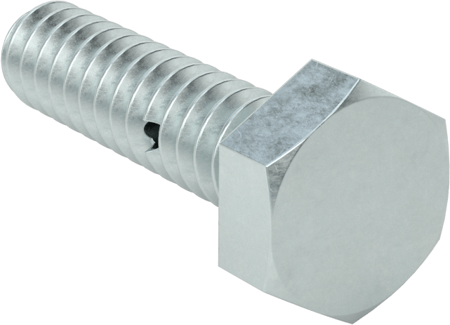 Çinko Kaplı Sınıf 8.8 Çelik Altıgen Başlı Vida, Çatal Pimli Kilitlenebilir, M10 x 1,50 mm Diş Boyutu, 40 mm Uzunluk