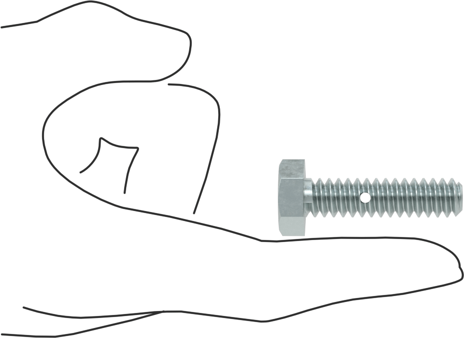 Çinko Kaplı Sınıf 8.8 Çelik Altıgen Başlı Vida, Çatal Pimli Kilitlenebilir, M10 x 1,50 mm Diş Boyutu, 40 mm Uzunluk