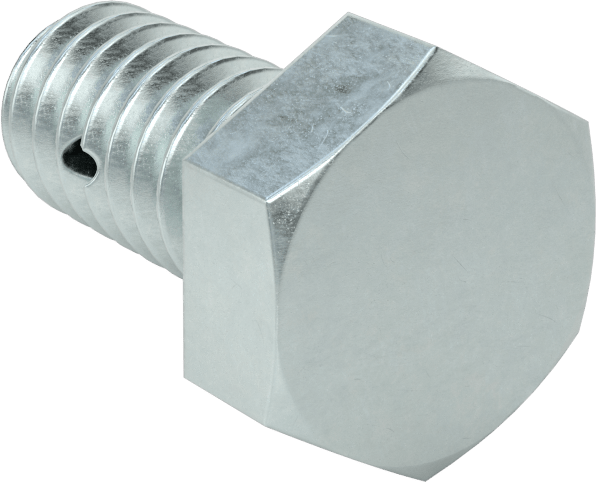Çinko Kaplı Sınıf 8.8 Çelik Altıgen Başlı Vida, Çatal Pimli Kilitlenebilir, M12 x 1,75 mm Dişli Boyutu, 25 mm Uzunluk
