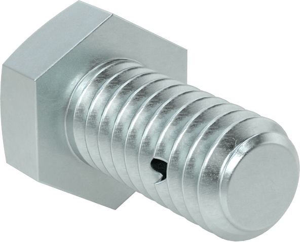 Çinko Kaplı Sınıf 8.8 Çelik Altıgen Başlı Vida, Çatal Pimli Kilitlenebilir, M12 x 1,75 mm Dişli Boyutu, 25 mm Uzunluk