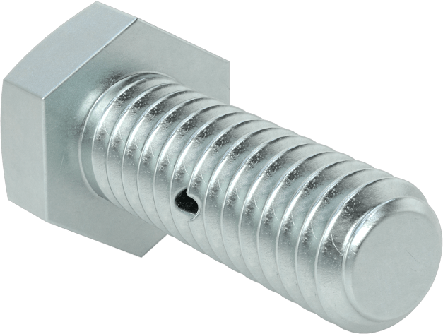 Çinko Kaplı Sınıf 8.8 Çelik Altıgen Başlı Vida, Çatal Pimli Kilitlenebilir, M12 x 1,75 mm Dişli Boyutu, 35 mm Uzunluk