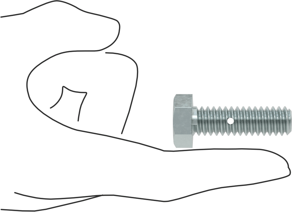 Çinko Kaplı Sınıf 8.8 Çelik Altıgen Başlı Vida, Çatal Pimli Kilitlenebilir, M12 x 1,75 mm Dişli Boyutu, 40 mm Uzunluk
