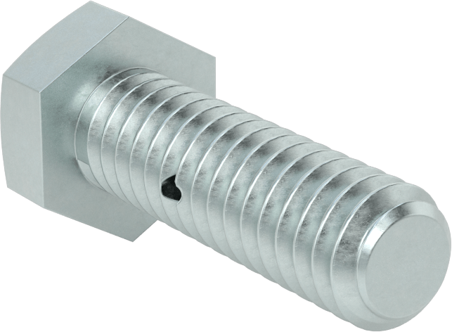 Çinko Kaplı Sınıf 8.8 Çelik Altıgen Başlı Vida, Çatal Pimli Kilitlenebilir, M12 x 1,75 mm Dişli Boyutu, 40 mm Uzunluk