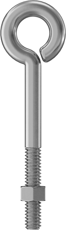Somunlu Yönlendirme Göz Cıvatası - Kaldırma Amaçlı Değildir, Çinko Kaplamalı, Bükülmüş Kapalı Göz, 1/4"-20 Diş, 2-1/2" Şaft