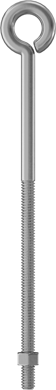 Somunlu Yönlendirme Göz Cıvatası - Kaldırma Amaçlı Değildir, Bükülmüş Kapalı Gözlü Çinko Kaplı, 1/4"-20 Diş, 6" Şaft