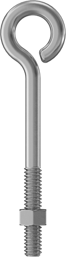 Somunlu Yönlendirme Göz Cıvatası - Kaldırma Amaçlı Değildir, Bükülmüş Kapalı Gözlü 316 Paslanmaz Çelik, 1/4"-20 Diş, 2-1/2" Şaft