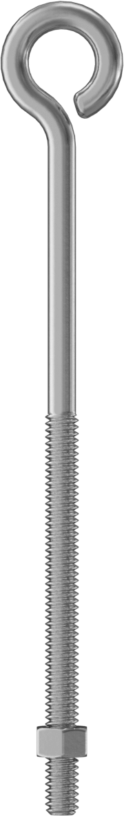 Somunlu Yönlendirme Göz Cıvatası - Kaldırma Amaçlı Değildir, Bükülmüş Kapalı Gözlü 316 Paslanmaz Çelik, 1/4"-20 Diş, 5" Şaft