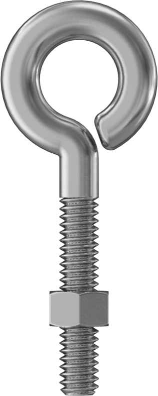 Somunlu Yönlendirme Göz Cıvatası - Kaldırma Amaçlı Değildir, Bükülmüş Kapalı Gözlü 304 Paslanmaz Çelik, 1/4"-20 Diş, 1-1/2" Şaft