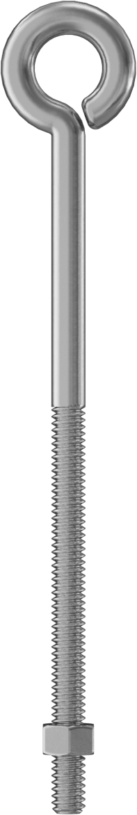 Somunlu Yönlendirme Göz Cıvatası - Kaldırma Amaçlı Değildir, Bükülmüş Kapalı Gözlü 304 Paslanmaz Çelik, 1/4"-20 Diş, 5" Şaft