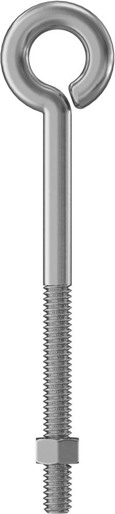 Somunlu Yönlendirme Göz Cıvatası - Kaldırma Amaçlı Değildir, Bükülmüş Kapalı Gözlü 304 Paslanmaz Çelik, 1/4"-20 Diş, 3-1/2" Şaft