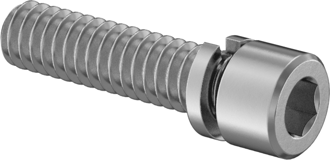 Yarık Kilit Pullu Paslanmaz Çelik Soket Başlı Vida, 1/4"-20 Diş Boyutu, 1" Uzunluk
